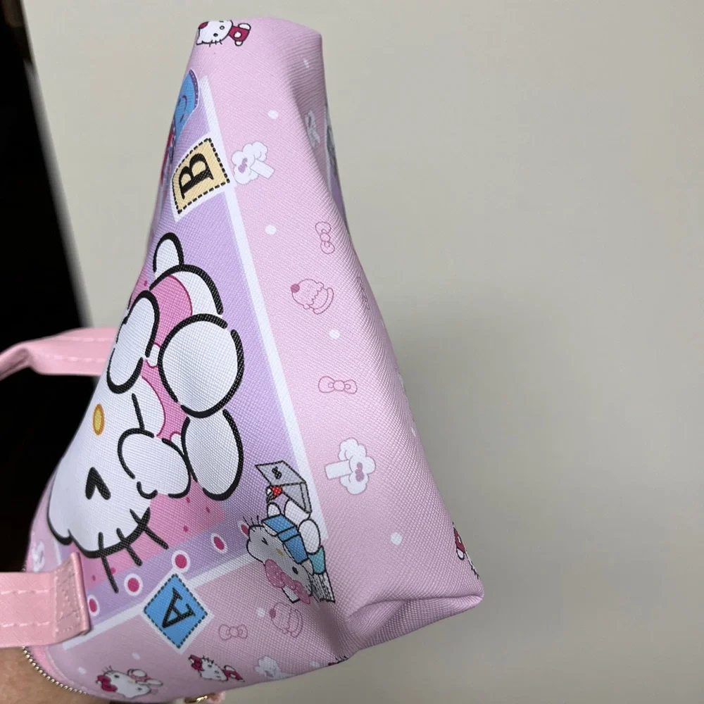 Hello Kitty Pink Kids Tote Bag, NWT, 9x6.5x1”, remov crossbody strap, PU leather